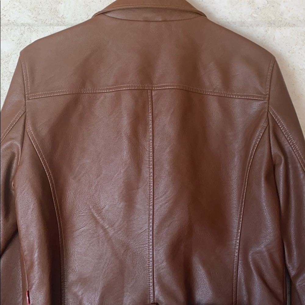 LEVI'S WOMEN'S FAUX - LEATHER MOTO JACKET Size "L" - Picture 12 of 13